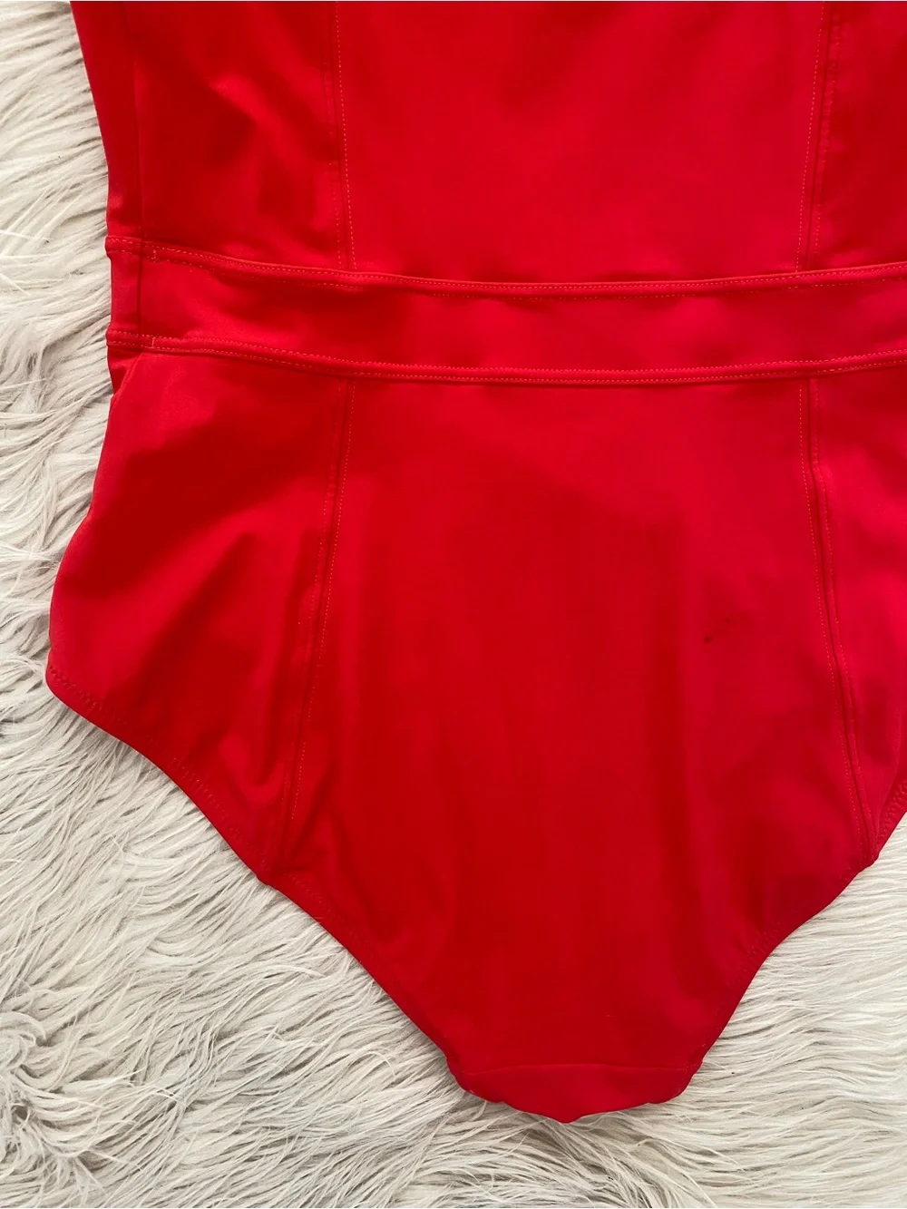 Tory Burch Lipsi Solid One Piece Swimsuit Poppy Red Bustier Underwire Tropical S